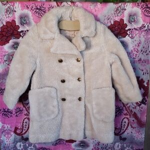Vintage girls beige front buttons coat Malden